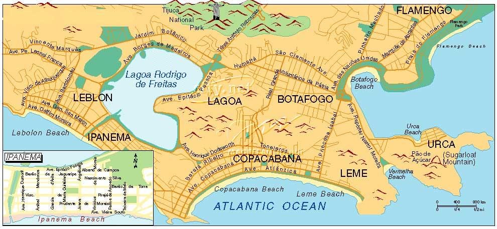 peta pantai di Rio de Janeiro