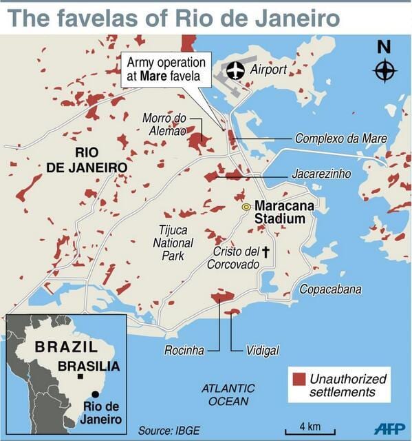 peta dari Rio de Janeiro kumuh