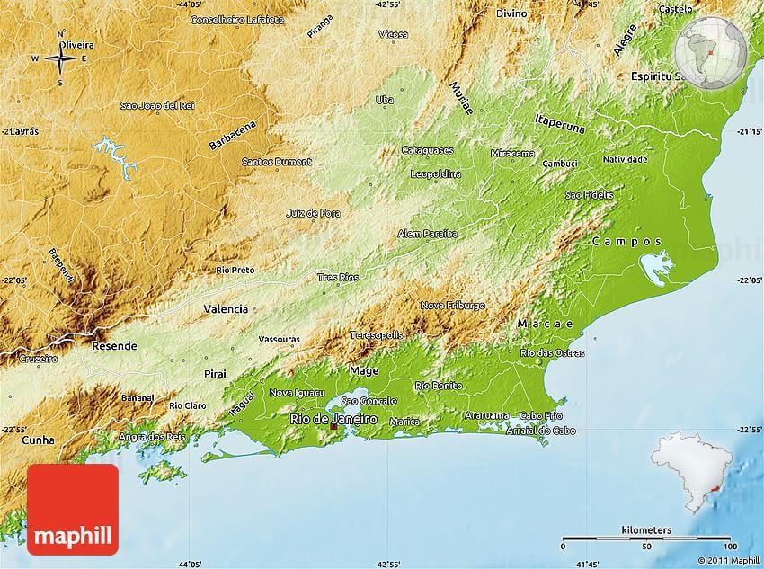peta topografi Rio