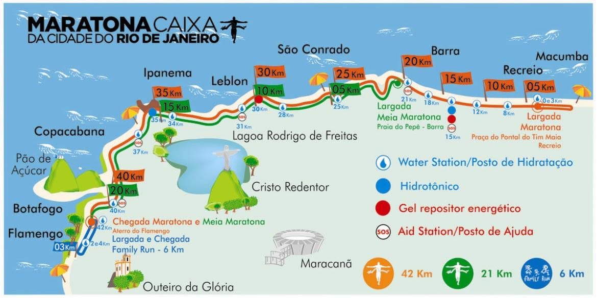 peta dari Rio rute marathon