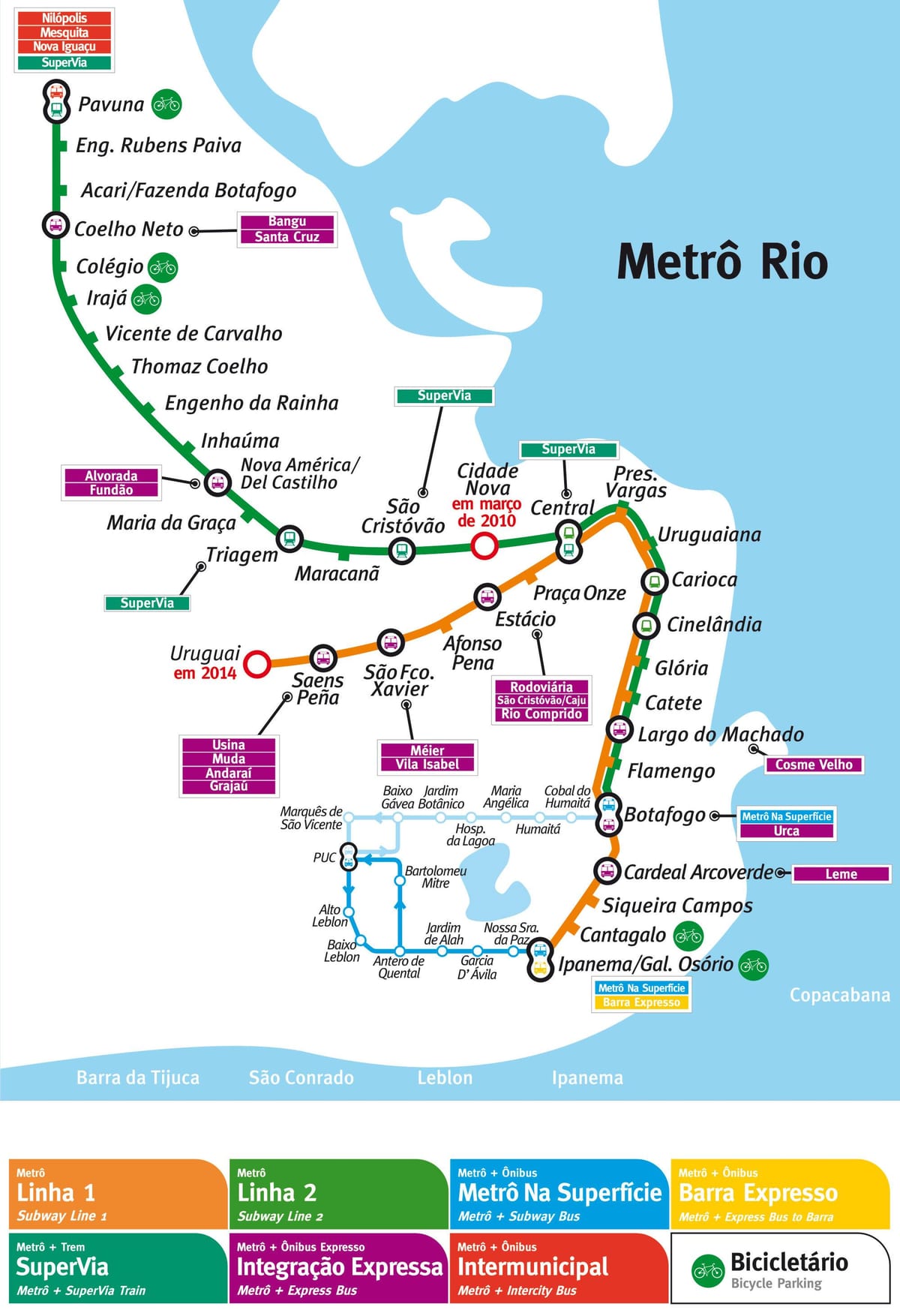 peta metro Rio de Janeiro