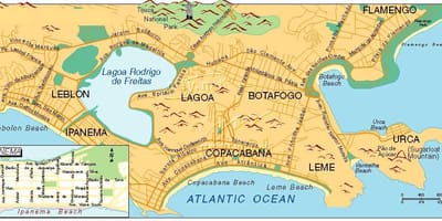 Peta pantai di Rio de Janeiro