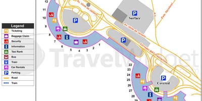 Peta dari Rio de Janeiro manggung bandara